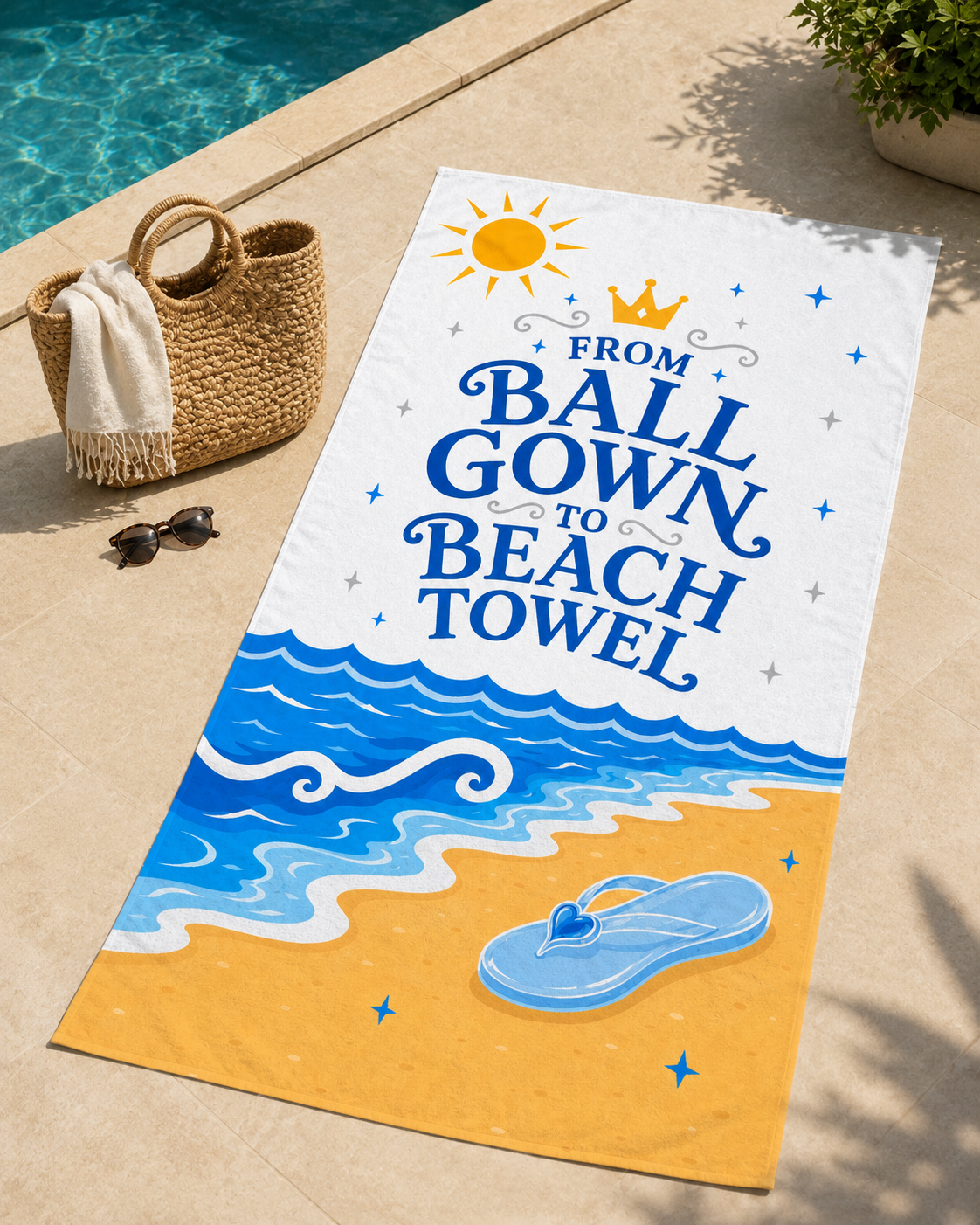 From Ball Gown to Beach Towel - Princess Oversized Beach Towel
