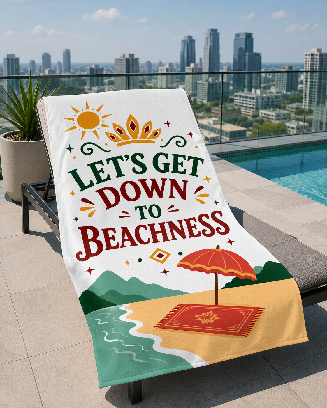 Let’s Get Down to Beachness Oversized Beach Towel