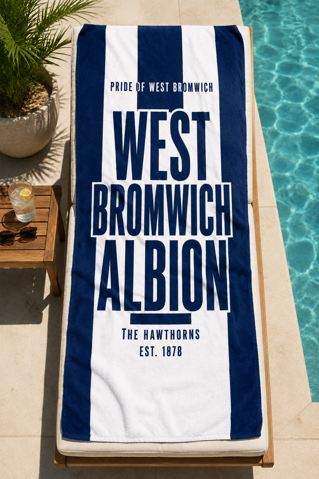 West Bromwich Albion (WBA) FC Beach Towel