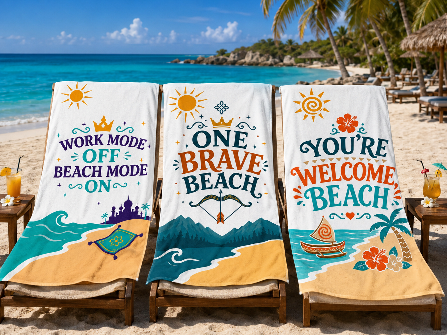 Work Mode Off, Beach Mode On – Princess Oversized Beach Towel