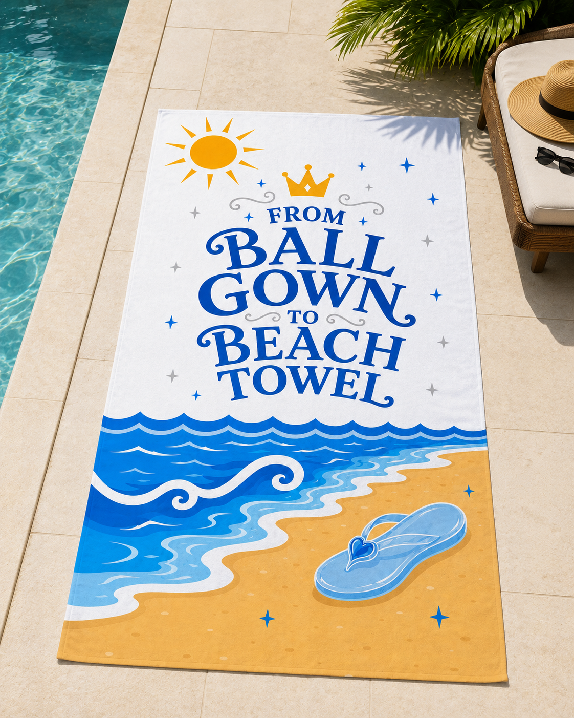 From Ball Gown to Beach Towel - Princess Oversized Beach Towel
