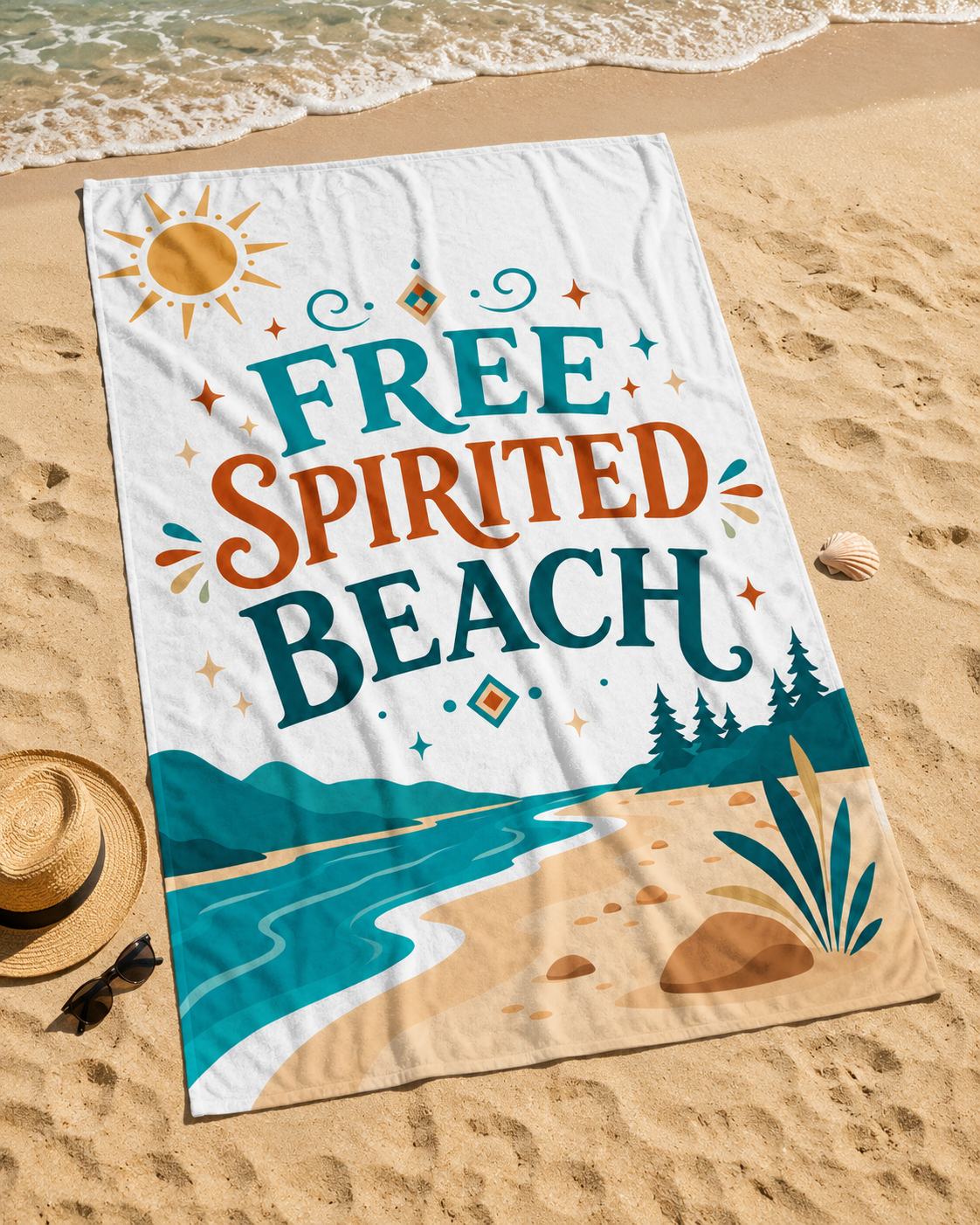 Free Spirited Beach - Oversized Beach Towel