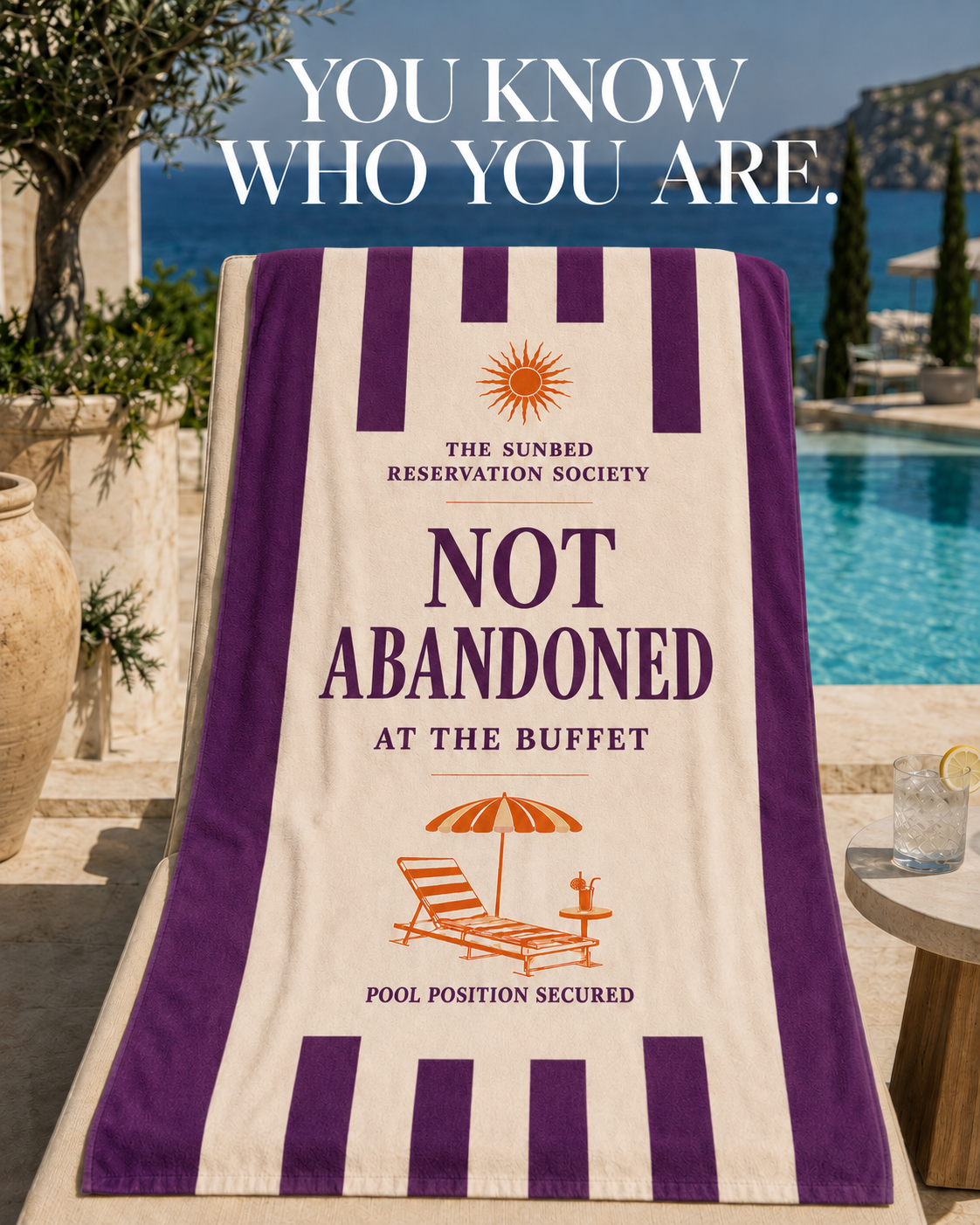Sunbed Reservation Society Beach Towel – Sunset Plum