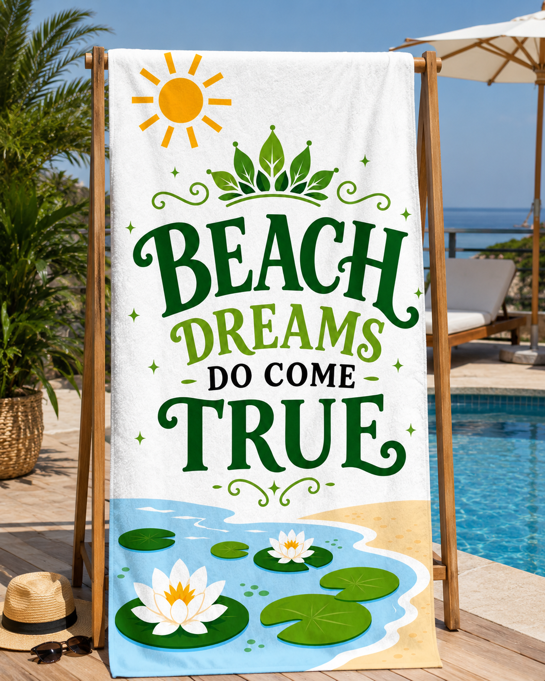 Beach Dreams Do Come True Oversized Beach Towel