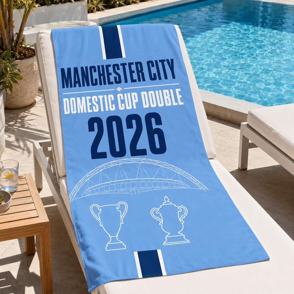 Manchester City - Domestic Double Quality Beach Towel