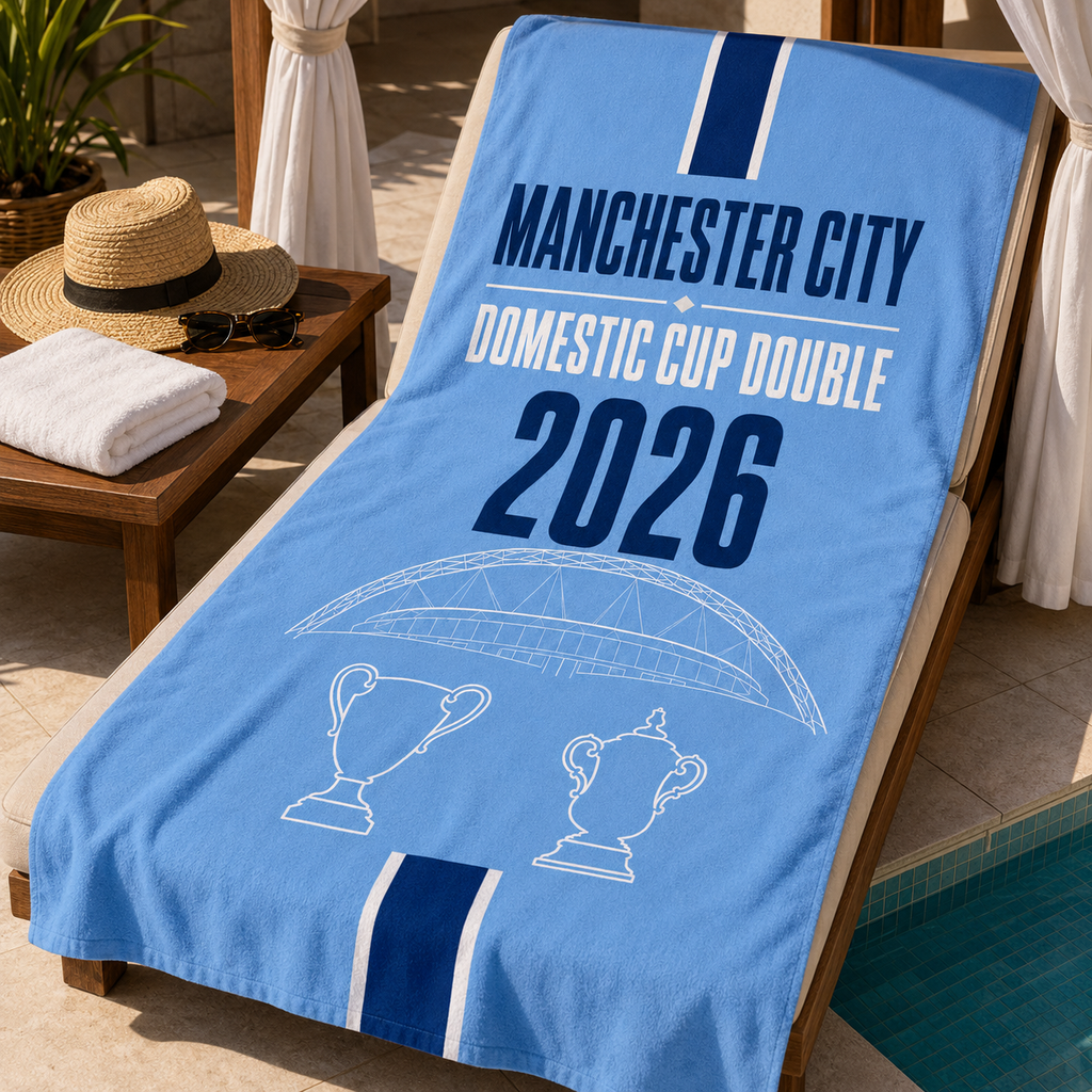 Manchester City - Domestic Double Quality Beach Towel