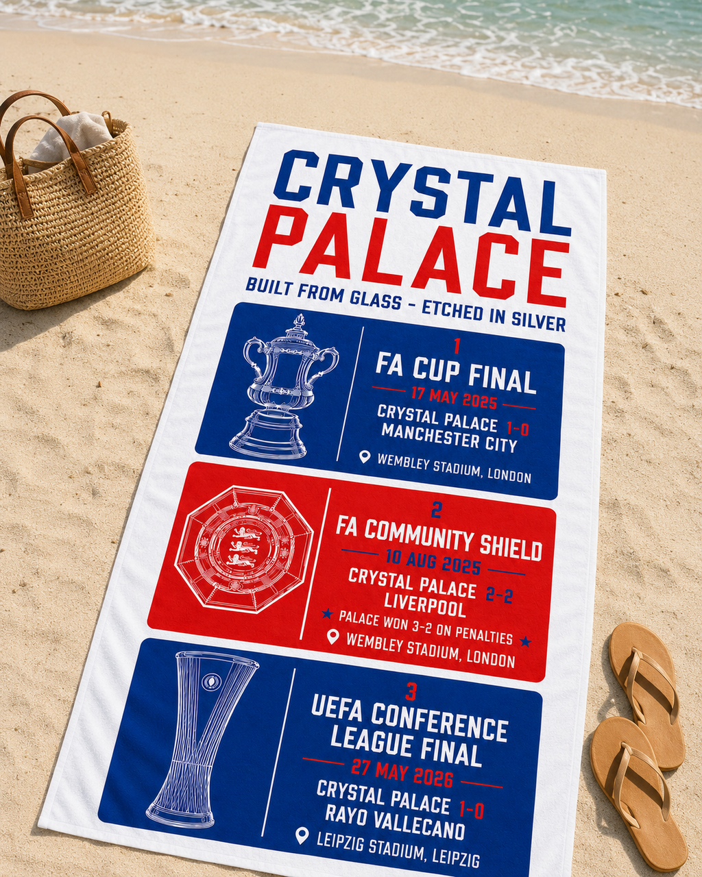 Crystal Palace Trophies Beach Towel
