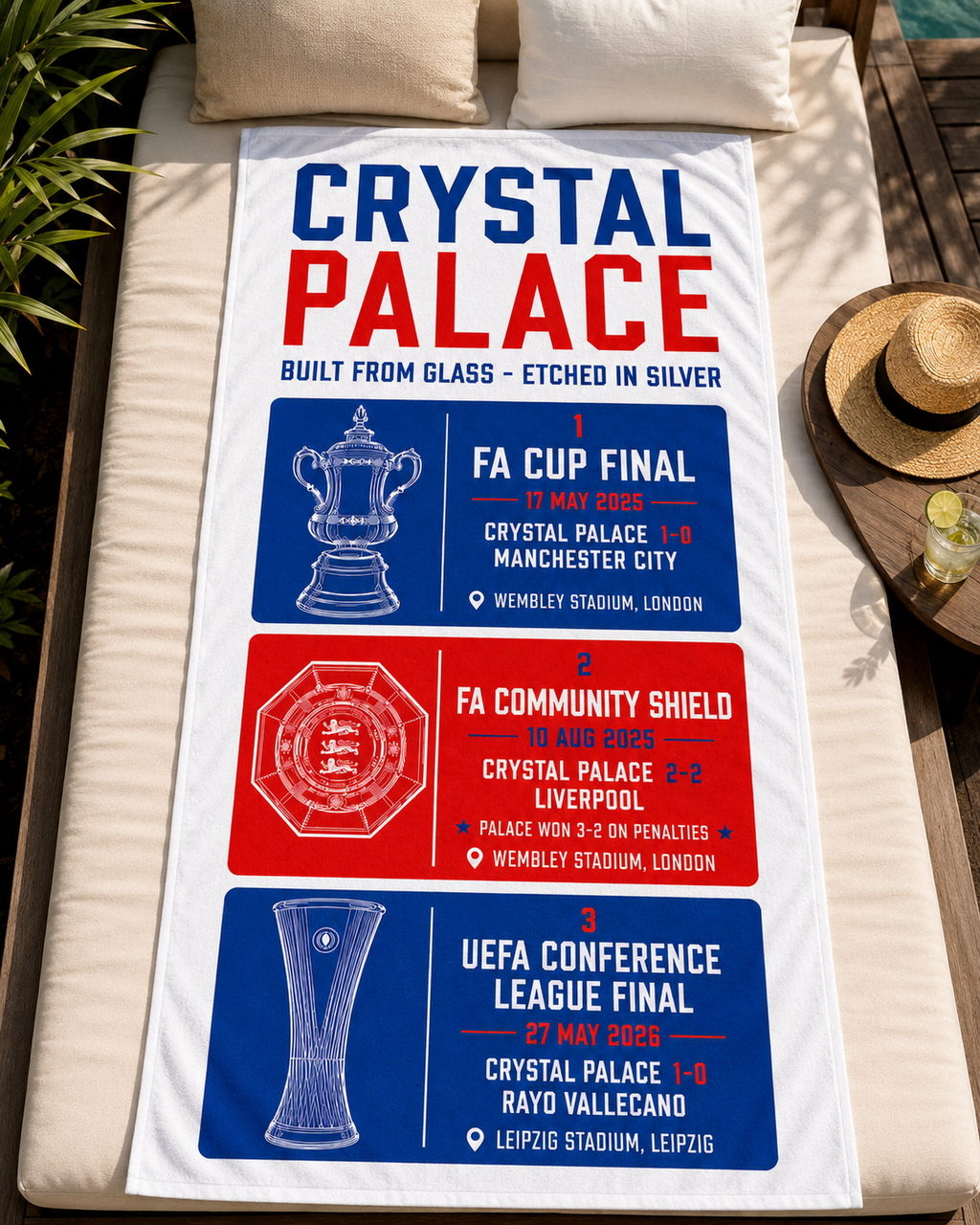 Crystal Palace Trophies Beach Towel