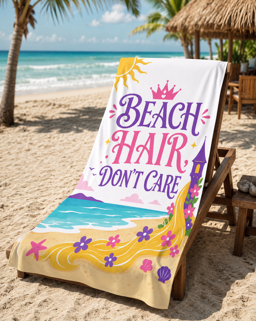 Beach Hair, Don’t Care Princess Oversized Beach Towel